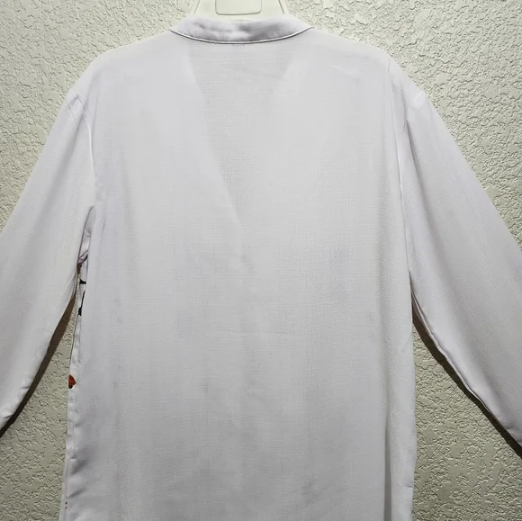 Noracora White 3/4 Sleeve Embellished Button Down Shirt (Unbranded) - Picture 5 of 10